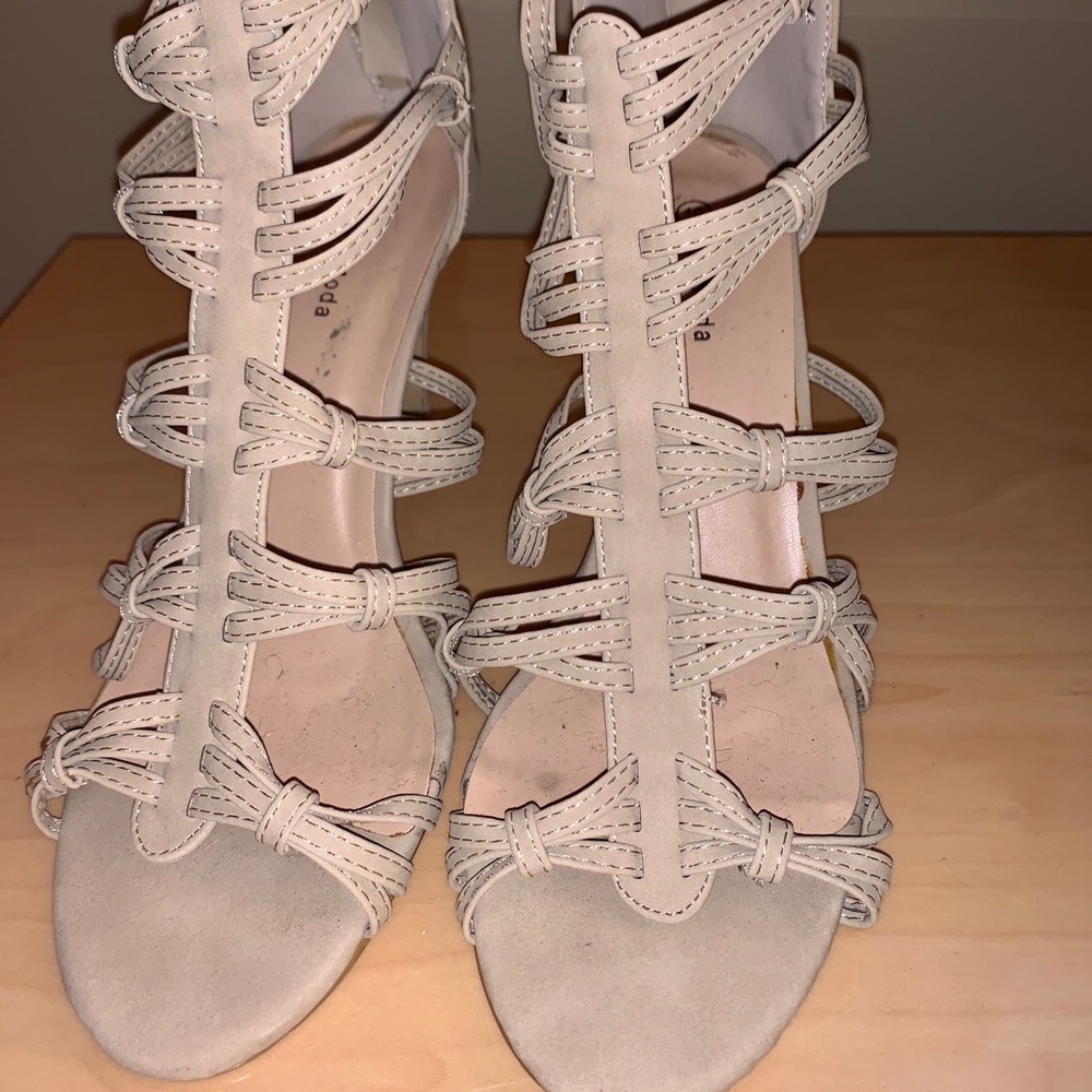 Comfortable Strappy Tan heels